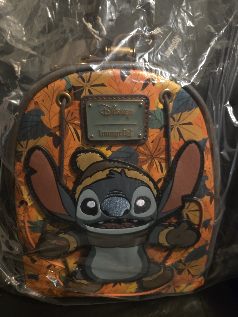 Disney Loungefly Orange Stitch Fall Mini Backpack